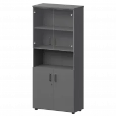 Шкаф СМШ-58Д2С2 Графит 792x380x1990 Смарт