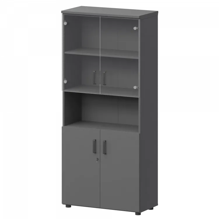 Шкаф СМШ-58Д2С2 Графит 792x380x1990 Смарт