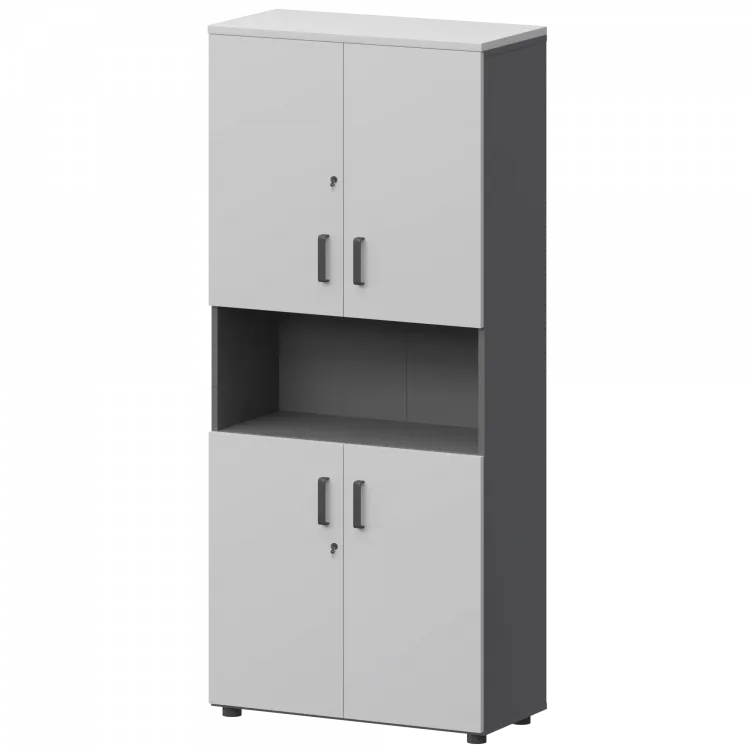 Шкаф СМШ-58Д4 Тип2 Графит/Белый 792x380x1990 Смарт