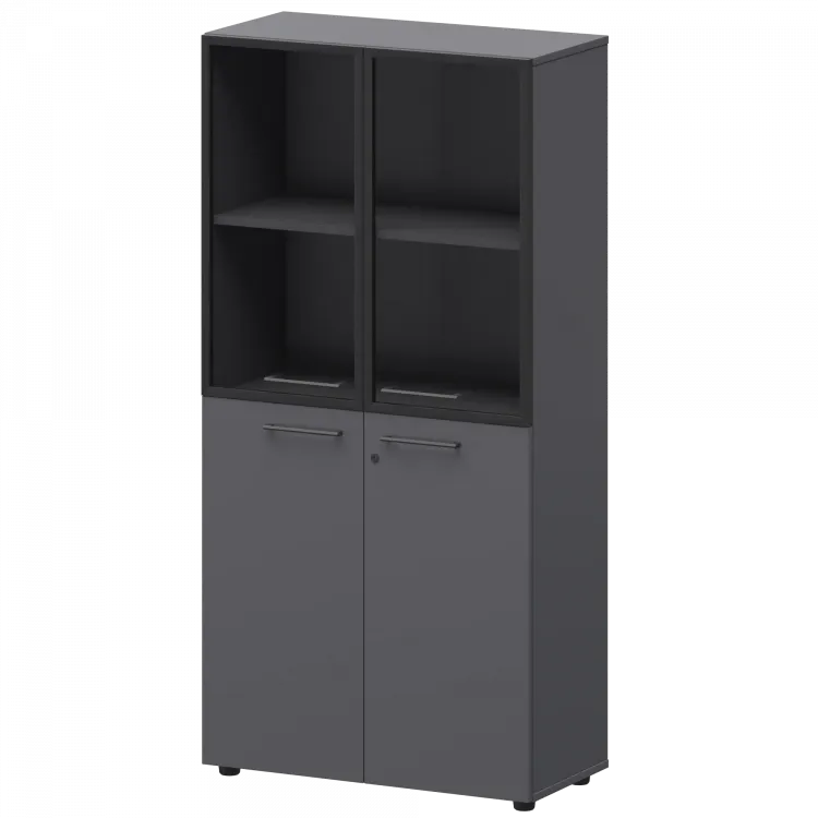 Шкаф высокий комб. СМШ48.28F.28RS Графит 792x380x1595 Кортез