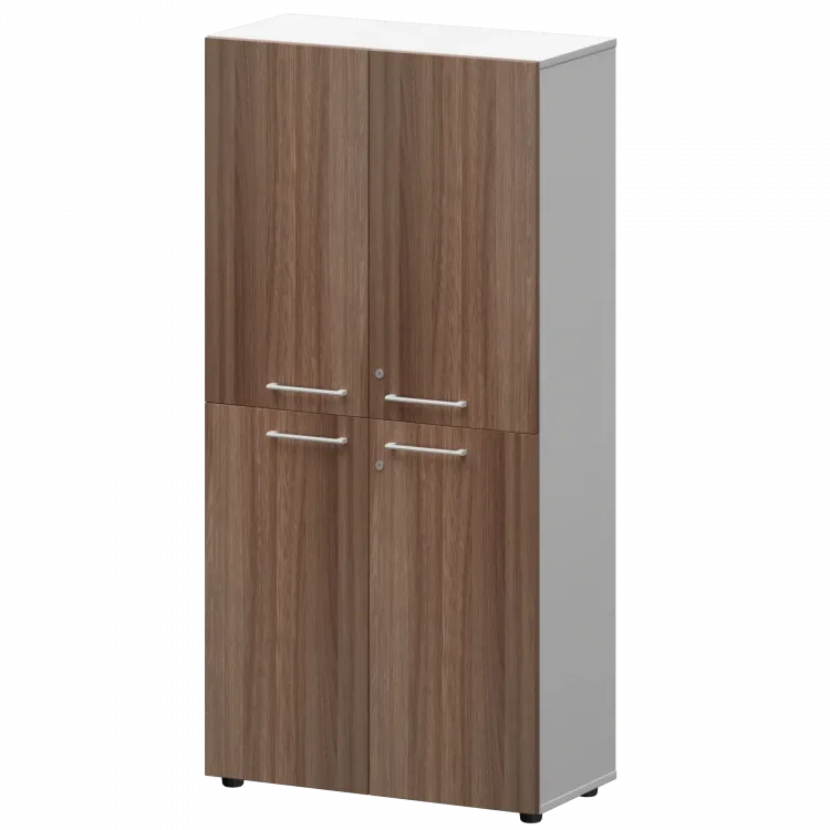 Шкаф высокий закрытый СМШ48.2.28F(Б) Темный шимо/Белый 792x362x1595 Кортез