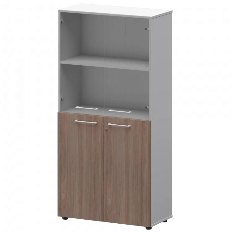 Шкаф высокий комб. СМШ48.28F.28S(Б) Темный шимо/Белый 792x362x1595 Кортез