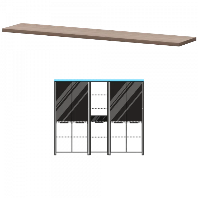 Топ КТ-75.38 Темный шимо 2180x441x38 Акцент