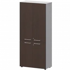 Шкаф высокий закрытый СМШ58.28F.38V(Б) Дуб венге/Белый 792x380x1990 Кортез