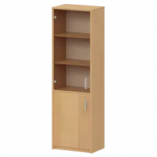 Шкаф комбинированный узкий с тонированным стеклом А-321/А-стл321тон Ольха 560x365x2000 Арго