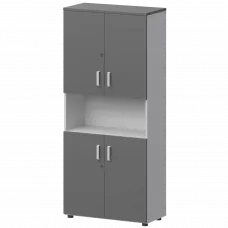 Шкаф СМШ-58Д4 Тип2 Белый/Графит 792x380x1990 Смарт
