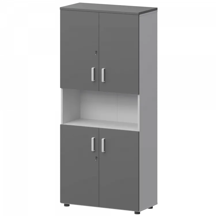 Шкаф СМШ-58Д4 Тип2 Белый/Графит 792x380x1990 Смарт