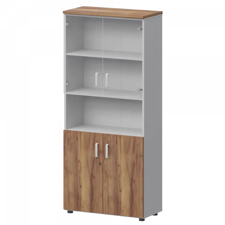 Шкаф СМШ-58Д2С2 Тип2 Белый/Таксония 792x380x1990 Смарт