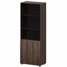 Стеллаж комбинированный с стеклянными фасадами К-934,К-942,К-946,КФ-942,КФ-946 Лагос 720x420x2000 Приоритет