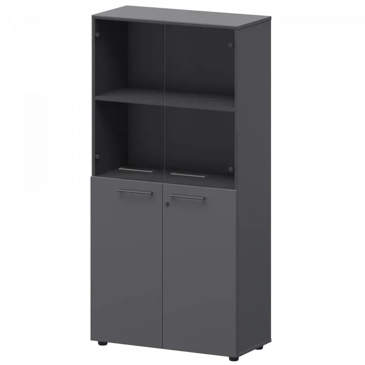 Шкаф высокий комб. СМШ48.28F.28S Графит 792x380x1595 Кортез