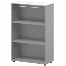 Шкаф средний со стеклом СМШ38S(Б) Белый 792x380x1190 Кортез