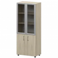 Стеллаж комбинированный с стеклянными фасадами в алюминиевой раме К-934,К-942,К-945,КФ-942,КФ-945 Кронберг 720x420x2000 Приоритет