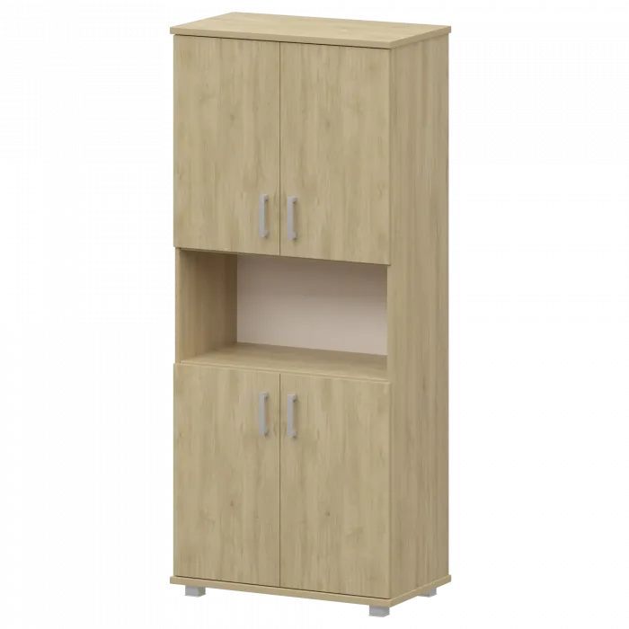 Стеллаж высокий полузакрытый "НТ-580;НТ-600.2;НТ-600.2" Баттл Рок 800x445x2050 Аргентум