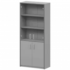 Шкаф комбинированный с прозрачным стеклом А-310/А-стл310пр Серый 770x365x2000 Арго