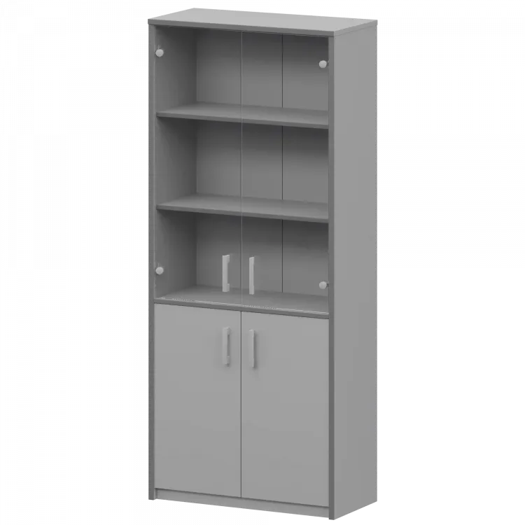 Шкаф комбинированный с прозрачным стеклом А-310/А-стл310пр Серый 770x365x2000 Арго