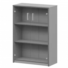 Стеллаж средний с прозрачным стеклом А-304/А-стл304пр Серый 770x365x1220 Арго