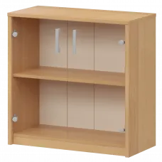 Стеллаж низкий с прозрачным стеклом А-302/А-стл302пр Ольха 770x365x850 Арго