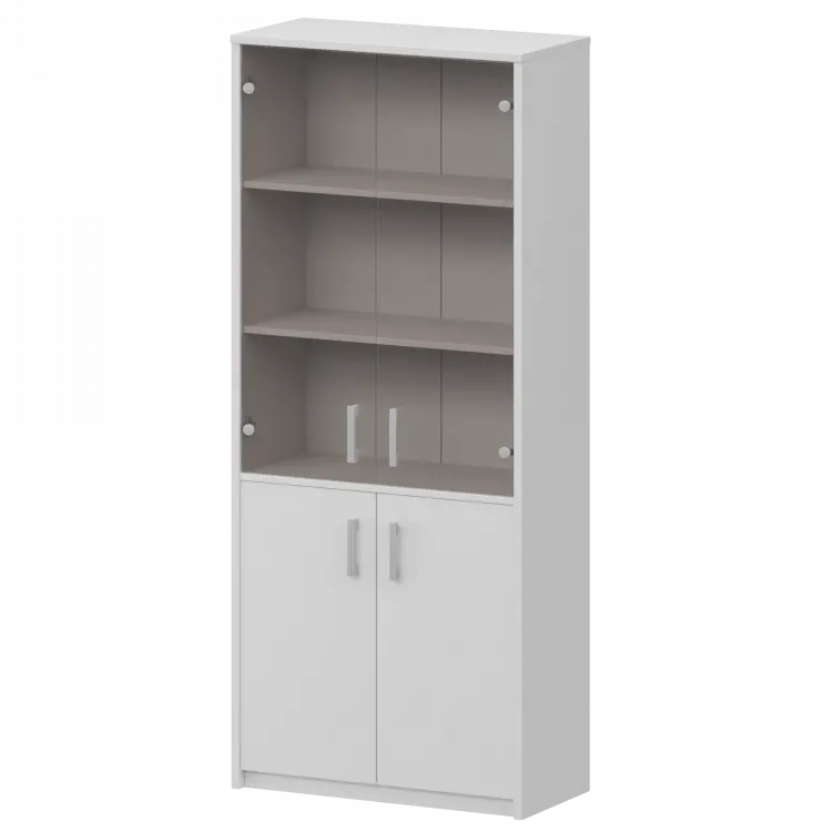 Шкаф комбинированный с тонированным стеклом А-310/А-стл310тон Белый 770x365x2000 Арго