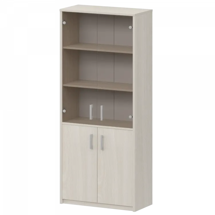 Шкаф комбинированный с тонированным стеклом А-310/А-стл310тон Ясень шимо 770x365x2000 Арго