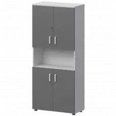 Шкаф СМШ-58Д4 Тип1 Белый/Графит 792x380x1990 Смарт