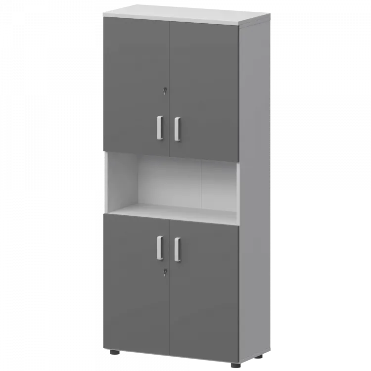 Шкаф СМШ-58Д4 Тип1 Белый/Графит 792x380x1990 Смарт