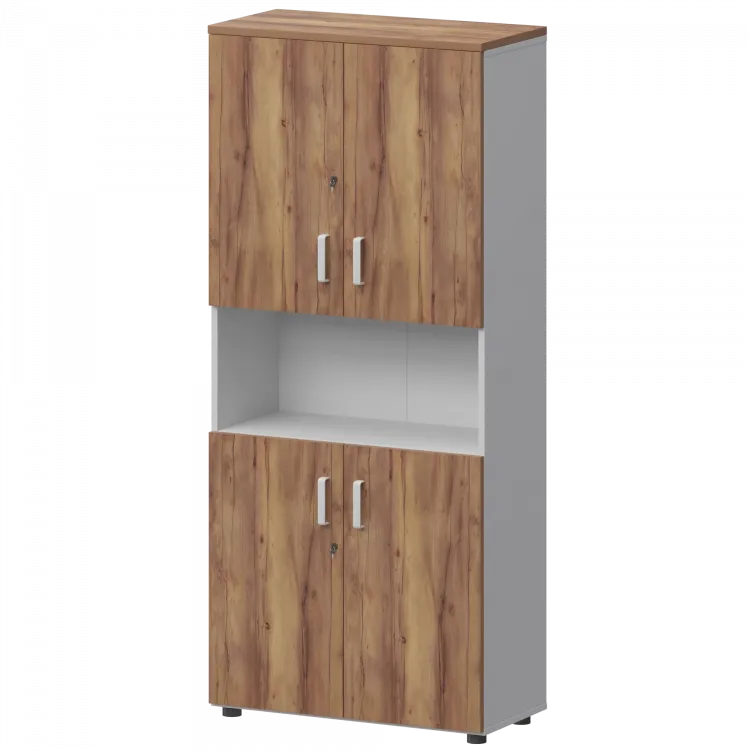 Шкаф СМШ-58Д4 Тип2 Белый/Таксония 792x380x1990 Смарт