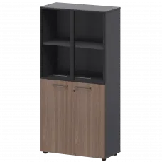 Шкаф высокий комб. СМШ48.28F.28RS Темный шимо/Графит 792x380x1595 Кортез