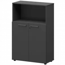 Шкаф средний с нишей СМШ38.28F Графит 792x380x1190 Кортез