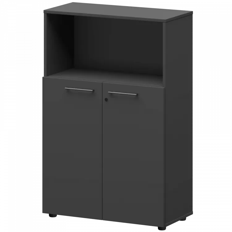 Шкаф средний с нишей СМШ38.28F Графит 792x380x1190 Кортез