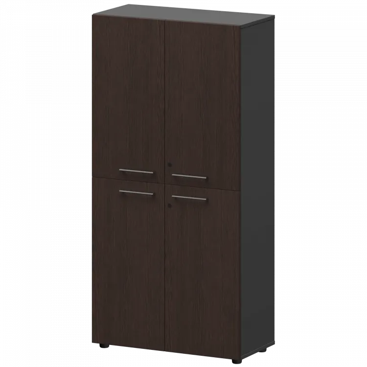 Шкаф высокий закрытый СМШ48.2.28F Дуб венге/Графит 792x380x1595 Кортез