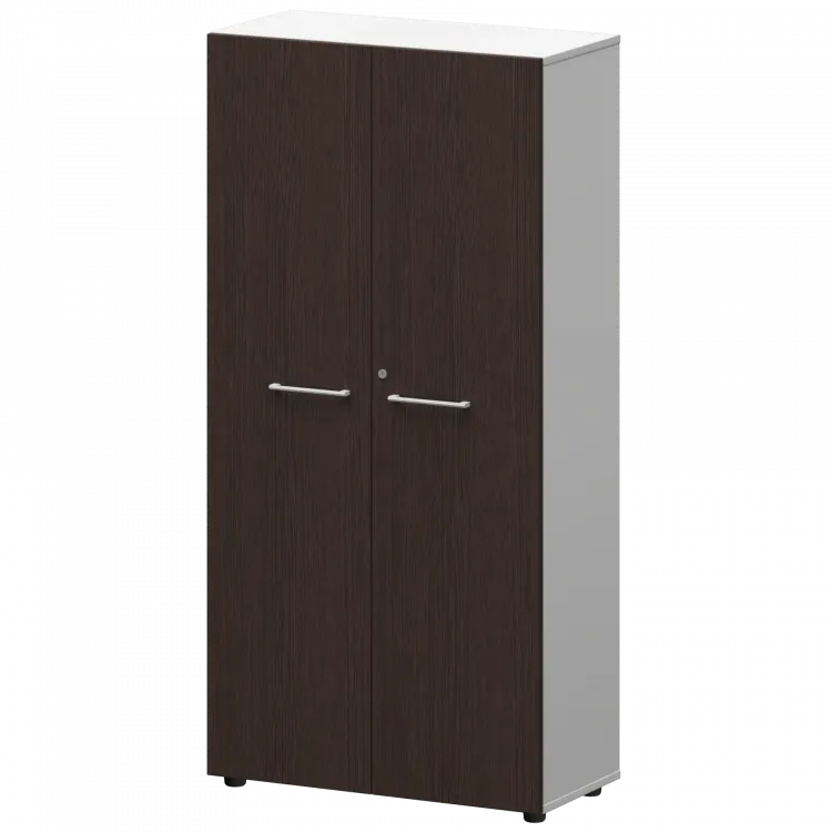 Шкаф высокий закрытый СМШ48F(Б) Дуб венге/Белый 792x380x1595 Кортез