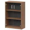 Стеллаж средний с прозрачным стеклом А-304/А-стл304пр Орех 770x365x1220 Арго