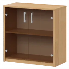 Стеллаж низкий с тонированным стеклом А-302/А-стл302тон Ольха 770x365x850 Арго