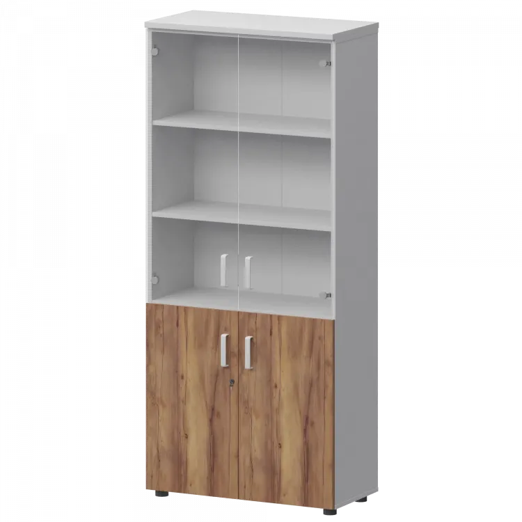 Шкаф СМШ-58ДС Тип1 Белый/Таксония 792x380x1990 Смарт