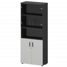 Шкаф СМШ-58Д2С2 Тип1 Графит/Белый 792x380x1990 Смарт