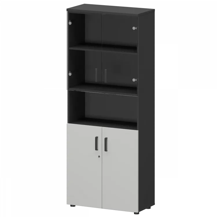 Шкаф СМШ-58Д2С2 Тип1 Графит/Белый 792x380x1990 Смарт