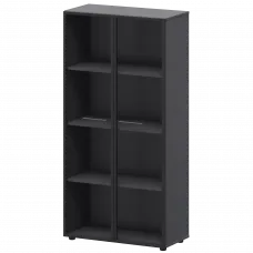 Шкаф высокий со стеклом в ал. рамке СМШ48RS Графит 792x380x1595 Кортез