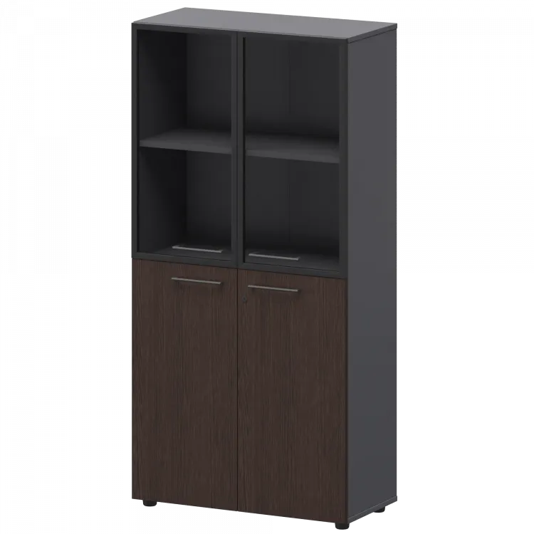 Шкаф высокий комб. СМШ48.28F.28RS Дуб венге/Графит 792x380x1595 Кортез