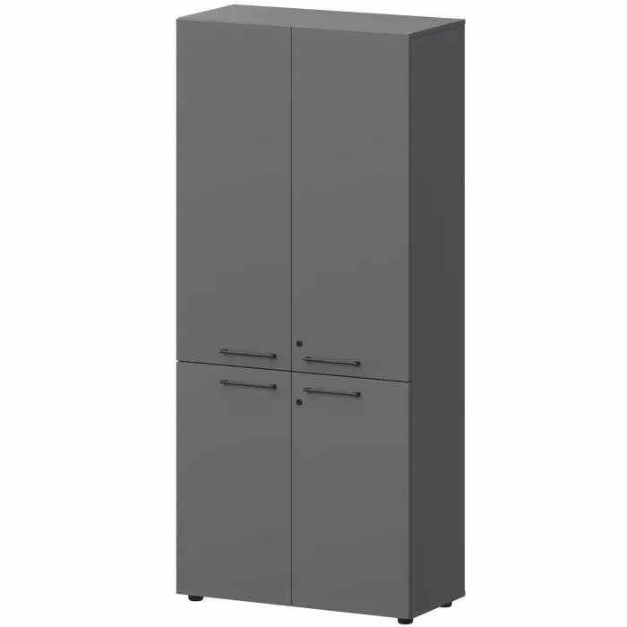 Шкаф высокий закрытый СМШ58.28F.38V(Ч) Графит 792x380x1990 Кортез