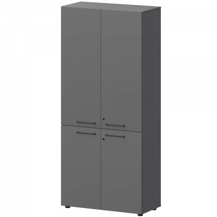 Шкаф высокий закрытый СМШ58.28F.38V(Ч) Графит 792x380x1990 Кортез