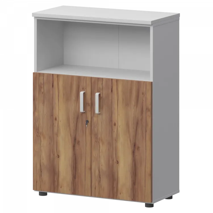 Шкаф СМШ-38Д2 Тип1 Белый/Таксония 792x380x1215 Смарт