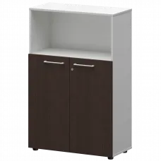 Шкаф средний с нишей СМШ38.28F(Б) Дуб венге/Белый 792x380x1190 Кортез