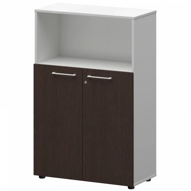 Шкаф средний с нишей СМШ38.28F(Б) Дуб венге/Белый 792x380x1190 Кортез