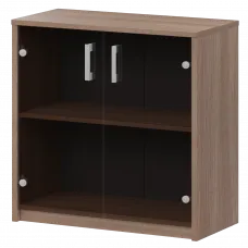 Стеллаж низкий с тонированным стеклом А-302/А-стл302тон Темный шимо 770x365x850 Арго