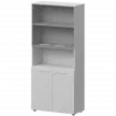 Шкаф высокий полузакрытый с стеклом СМШ58.28F.28S(Б) Белый 792x380x1990 Кортез
