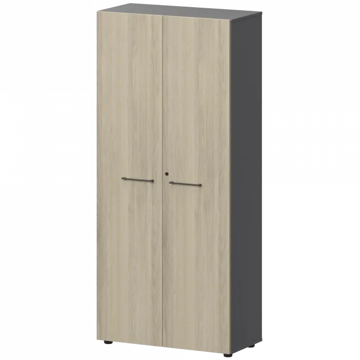 Шкаф высокий закрытый СМШ58F(Ч) Кронберг/Графит 792x380x1990 Кортез