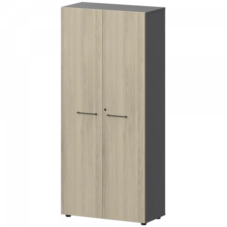 Шкаф высокий закрытый СМШ58F(Ч) Кронберг/Графит 792x380x1990 Кортез