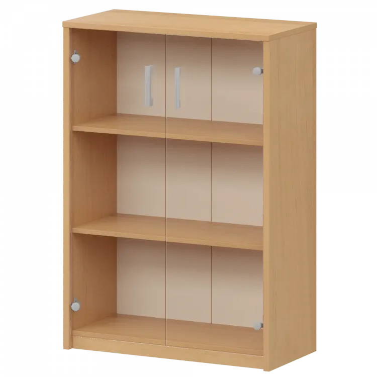 Стеллаж средний с прозрачным стеклом А-304/А-стл304пр Ольха 770x365x1220 Арго