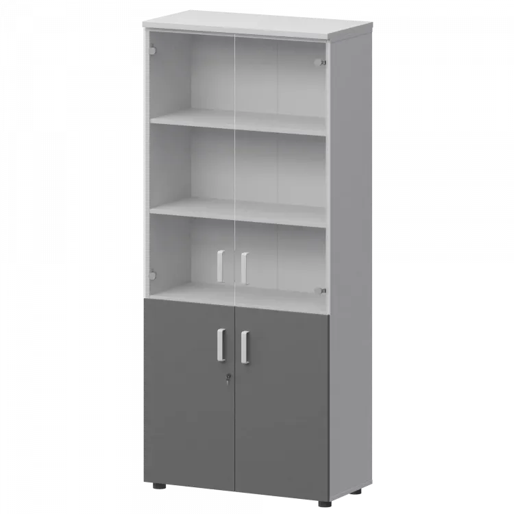 Шкаф СМШ-58ДС Тип1 Белый/Графит 792x380x1990 Смарт