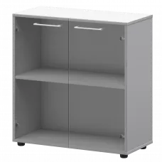 Шкаф низкий со стеклом СМШ28S(Б) Белый 792x380x811 Кортез